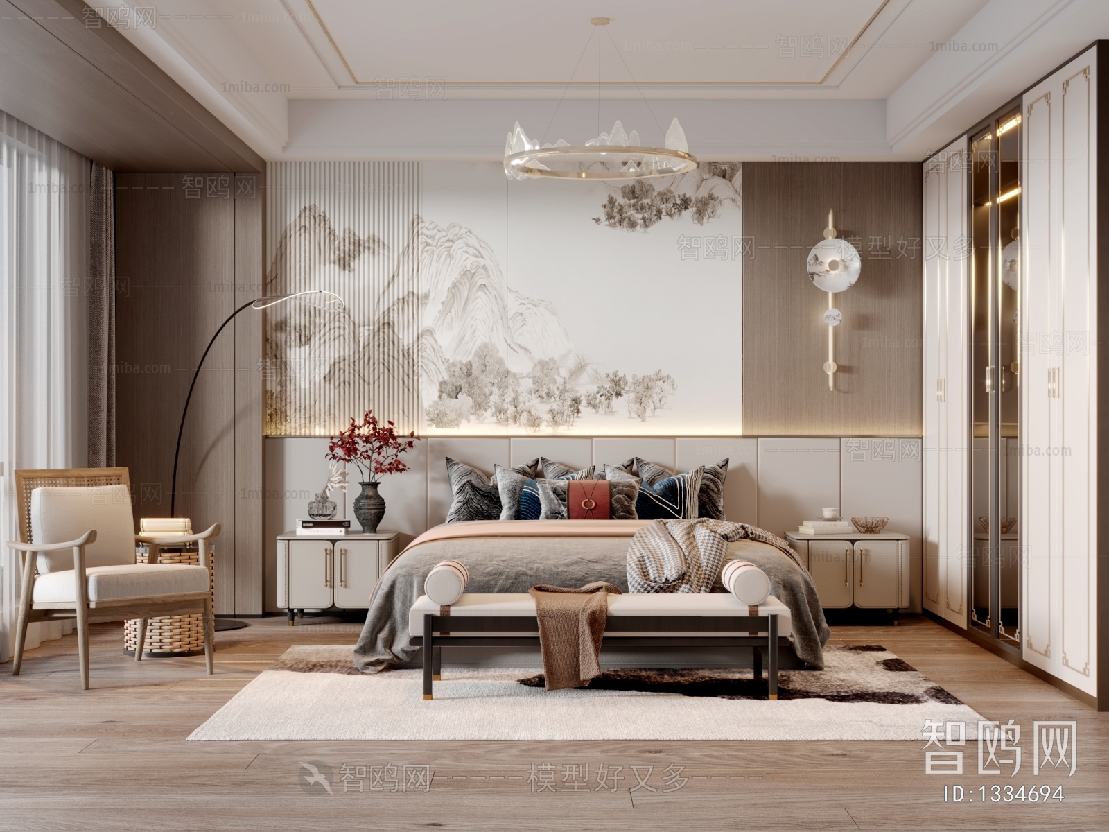 New Chinese Style Bedroom