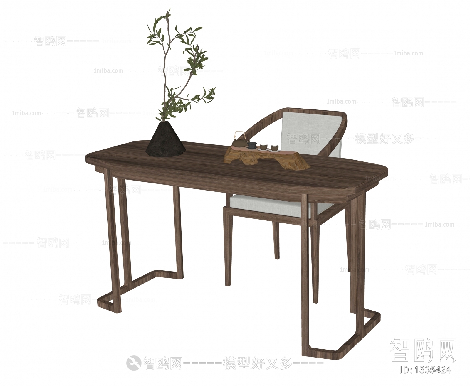 New Chinese Style Computer Desk And Chair