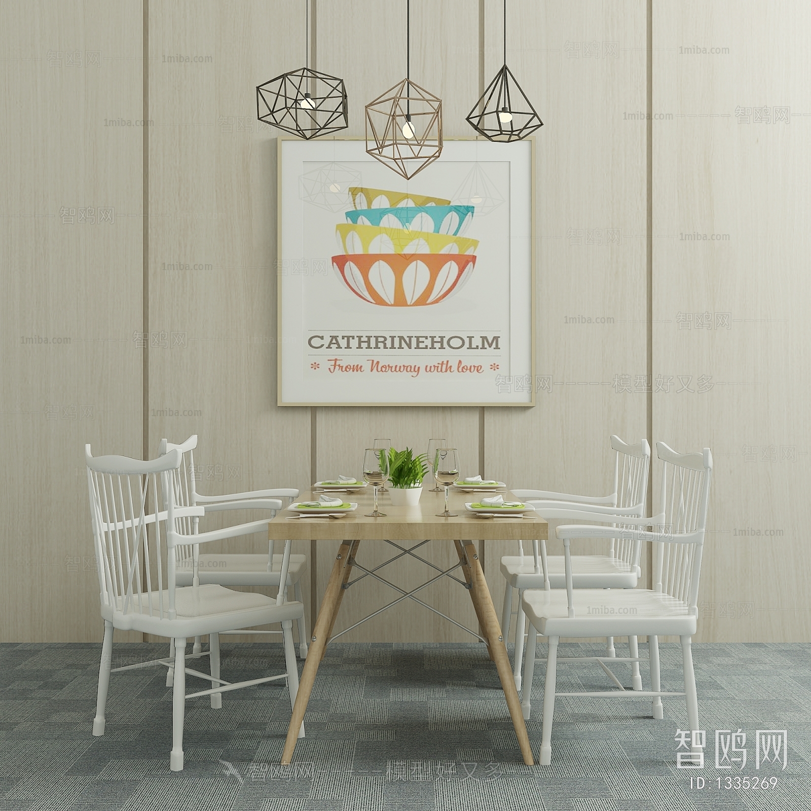 Nordic Style Simple European Style Dining Room