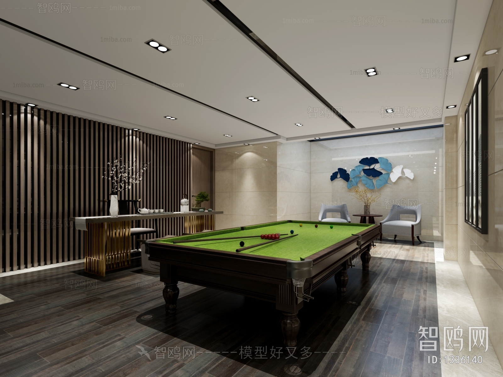 New Chinese Style Billiards Room