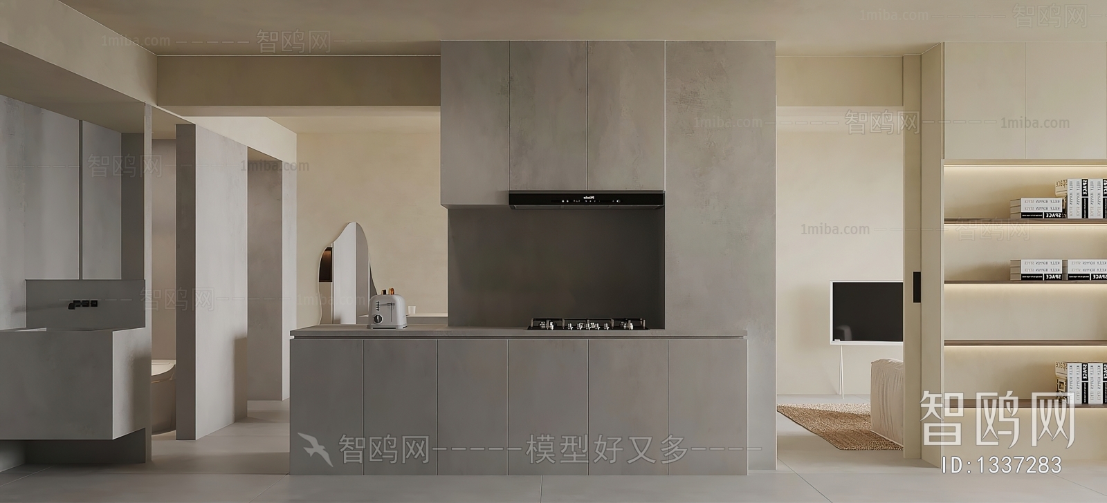 Wabi-sabi Style Open Kitchen