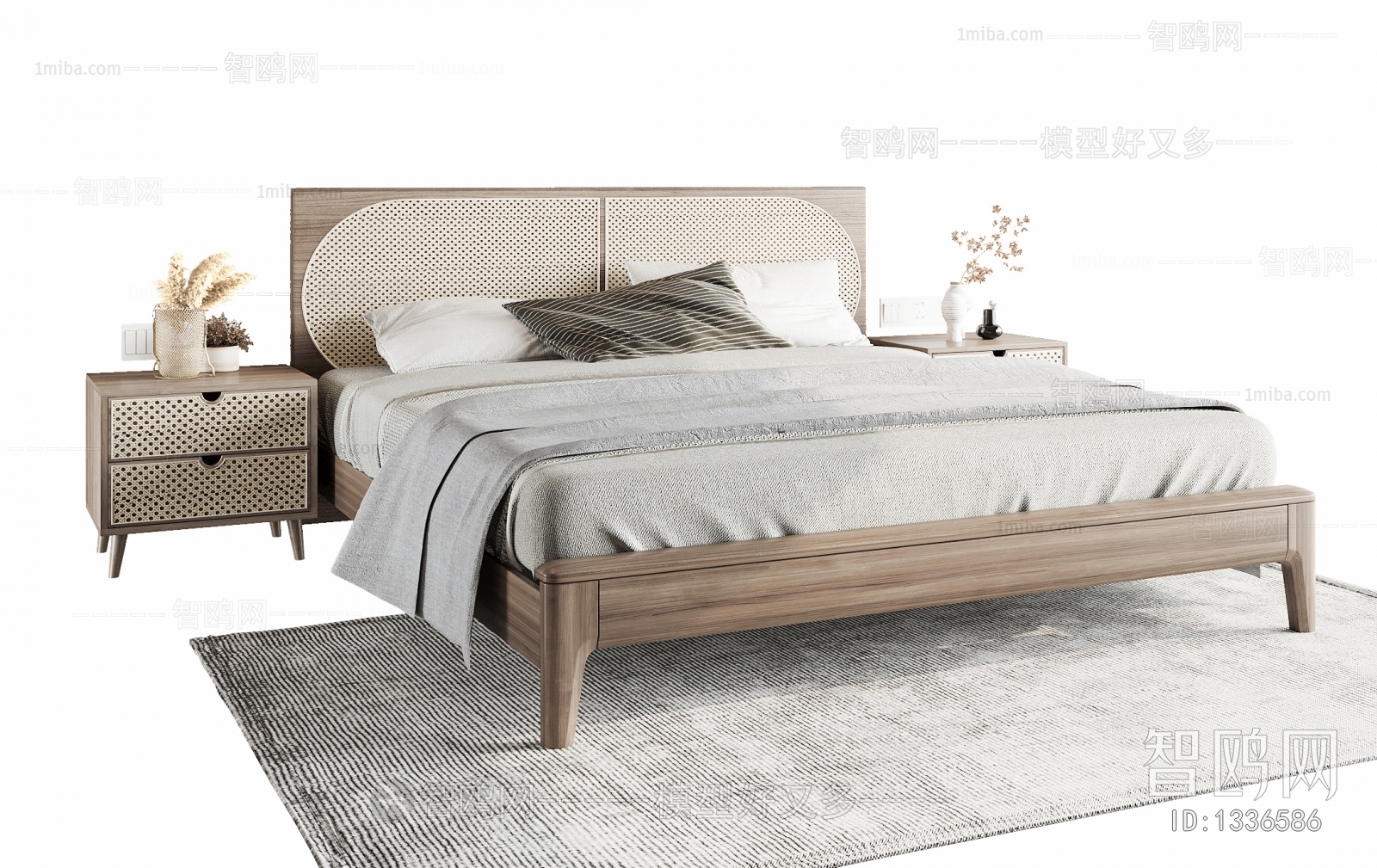 Wabi-sabi Style Double Bed