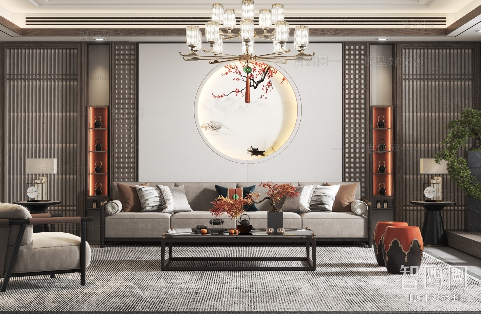 New Chinese Style A Living Room