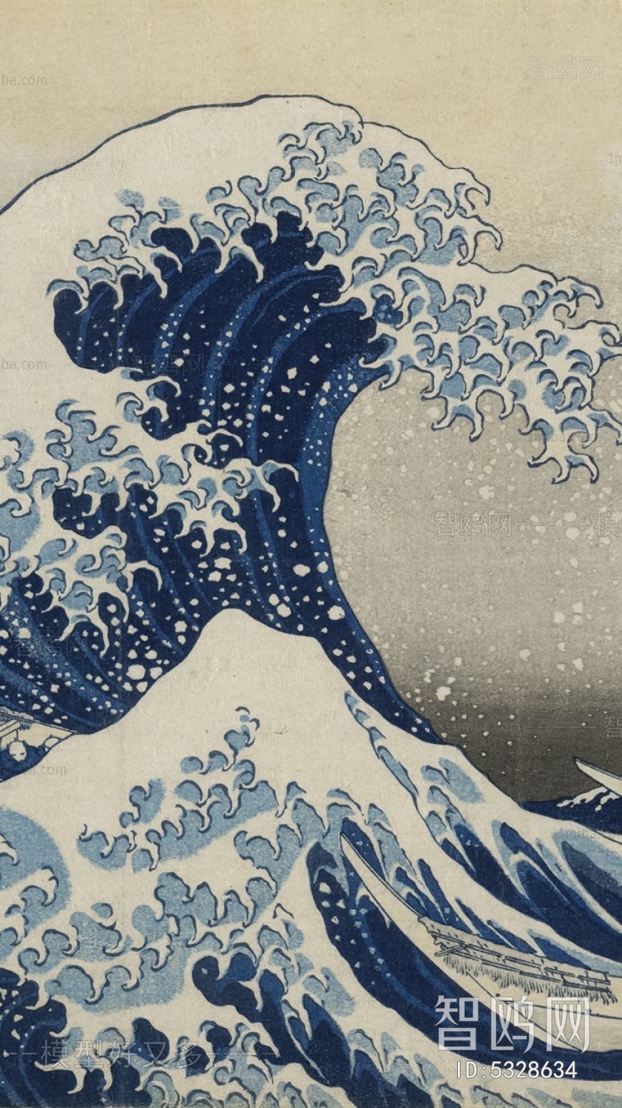 日式装饰画海浪