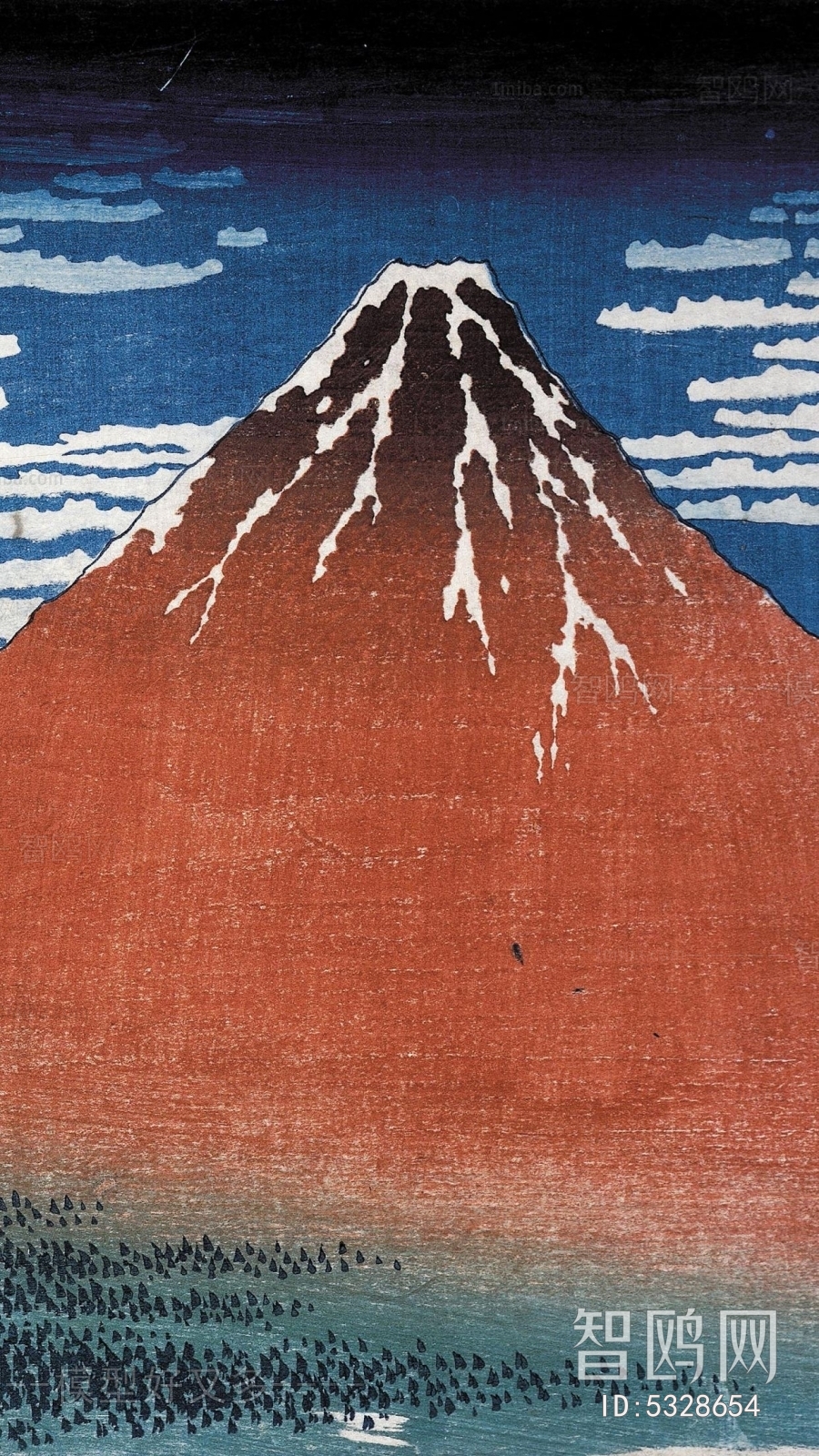 现代日式抽象装饰画火山