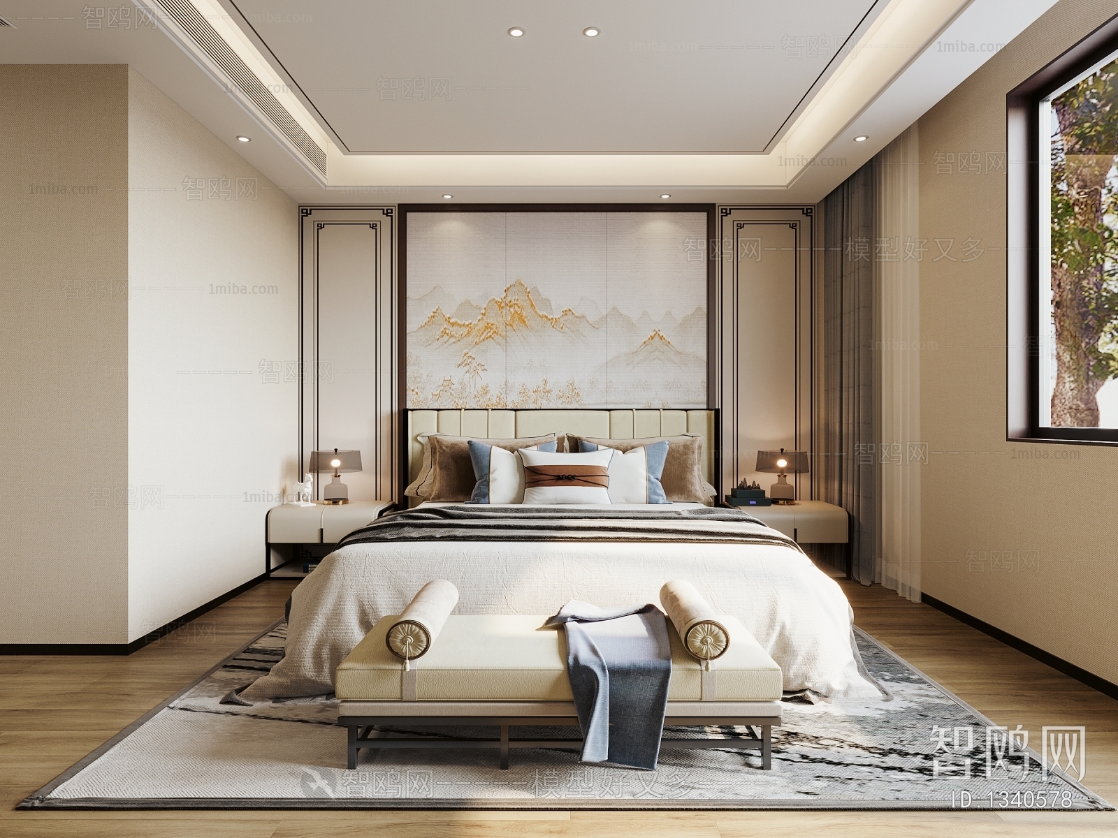 New Chinese Style Bedroom