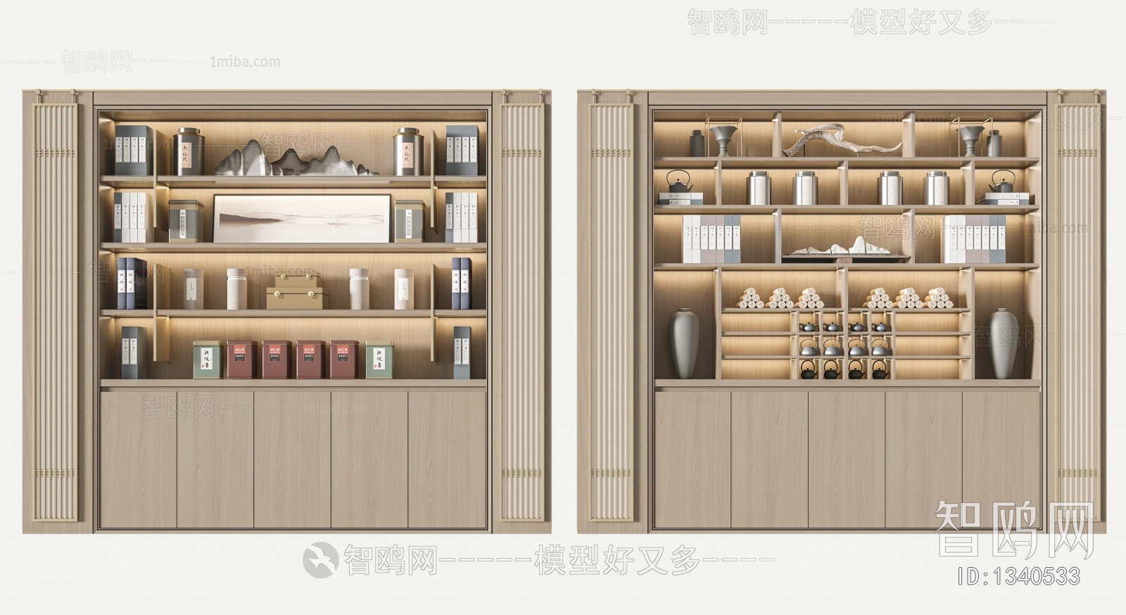 新中式书柜装饰柜