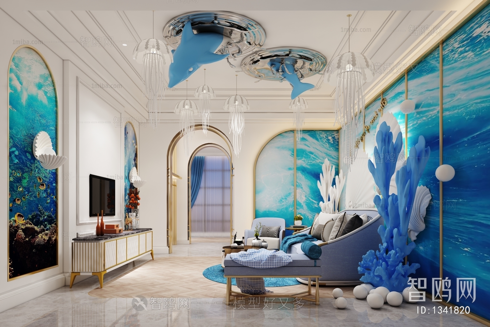 现代海洋主题卧室