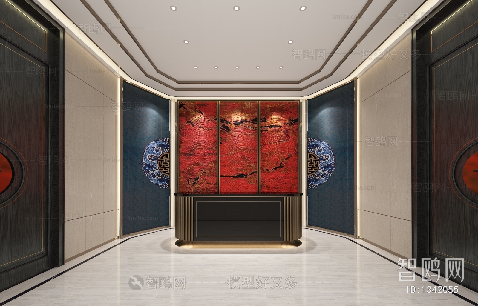 New Chinese Style Real Estate Sales Office