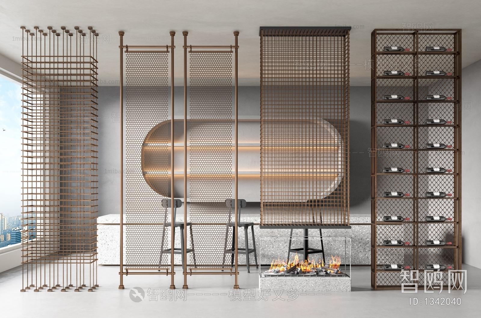 Modern Industrial Style Partition