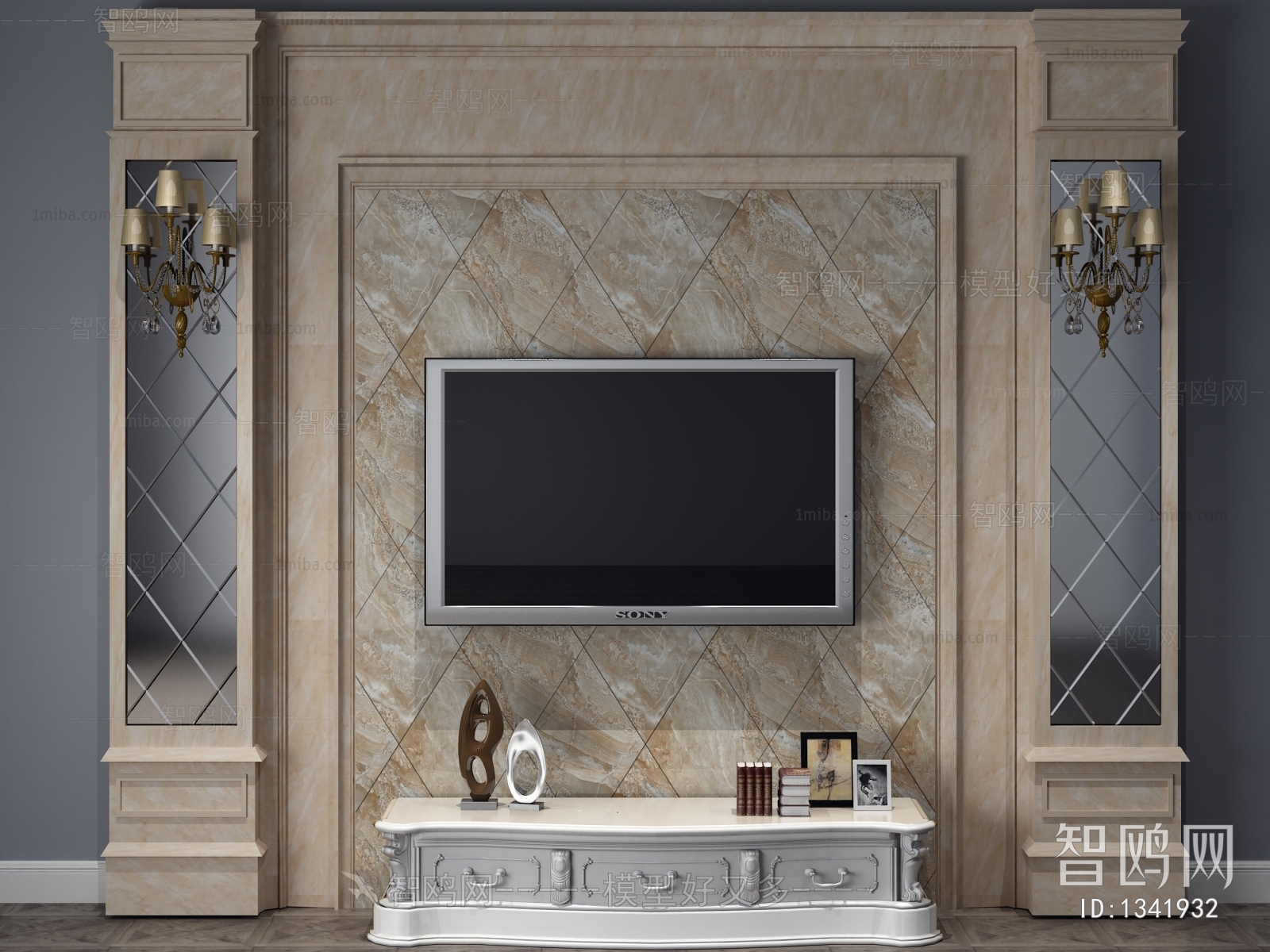 Simple European Style TV Wall