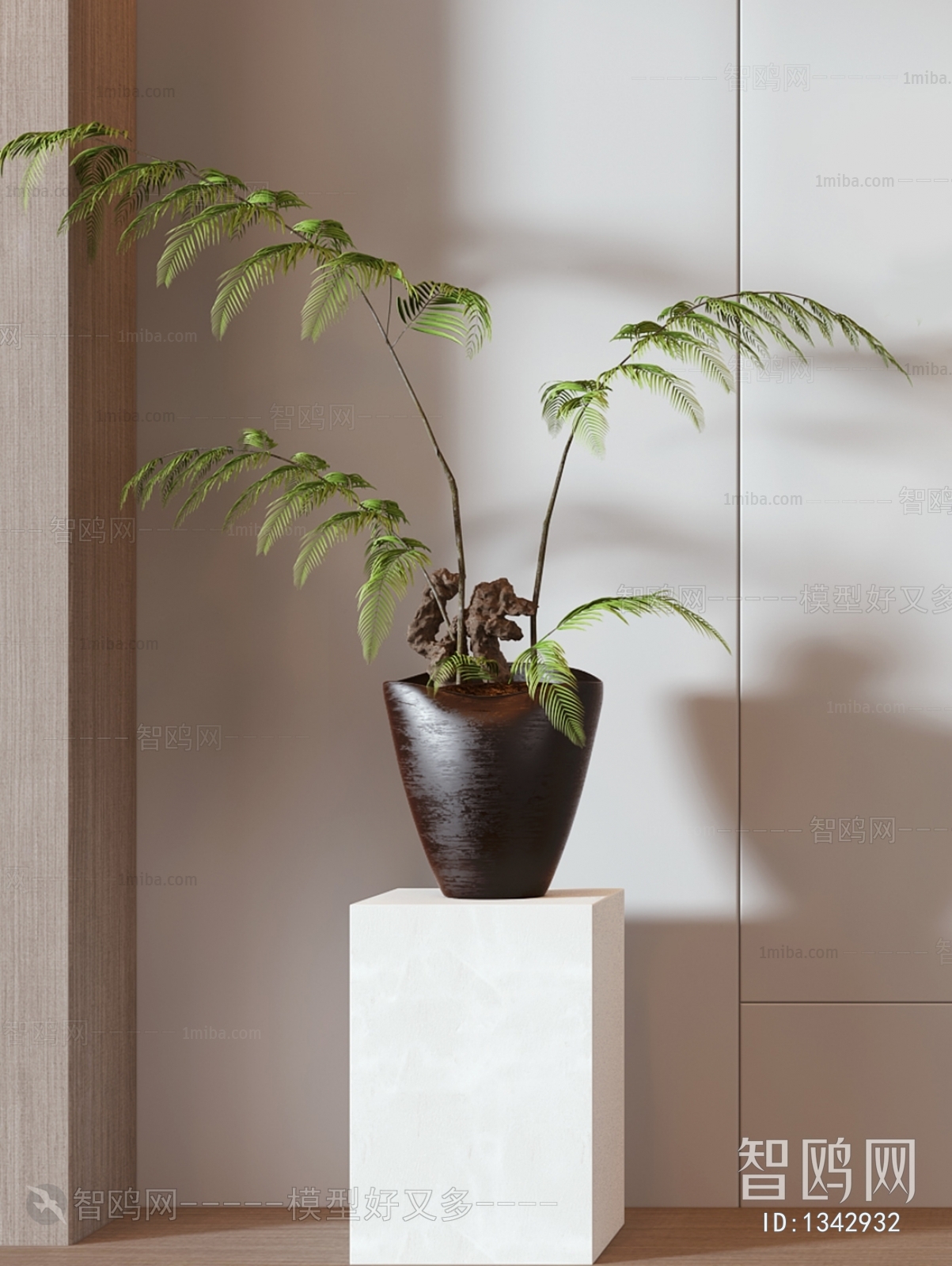 Modern Potted Green Plant