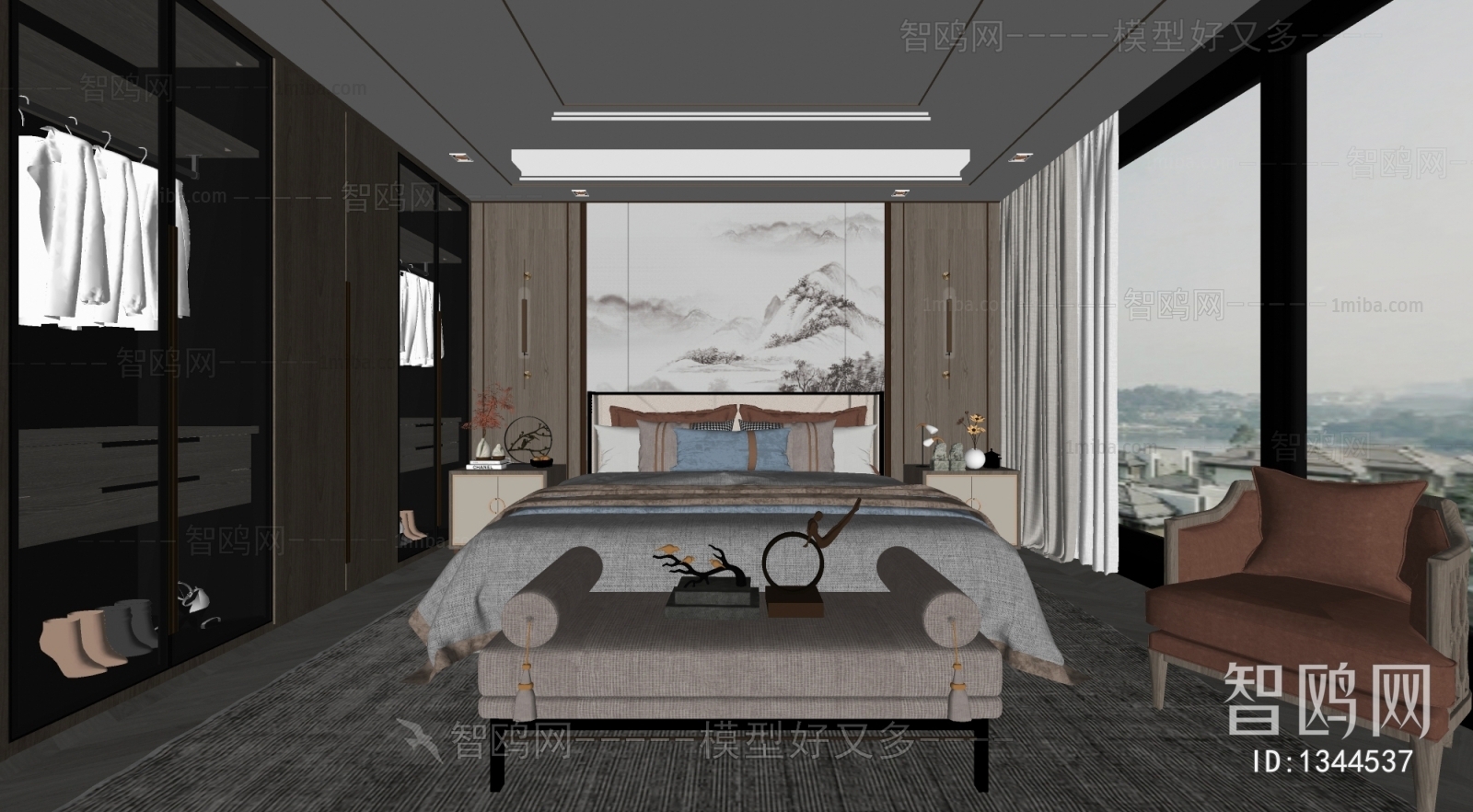 New Chinese Style Bedroom