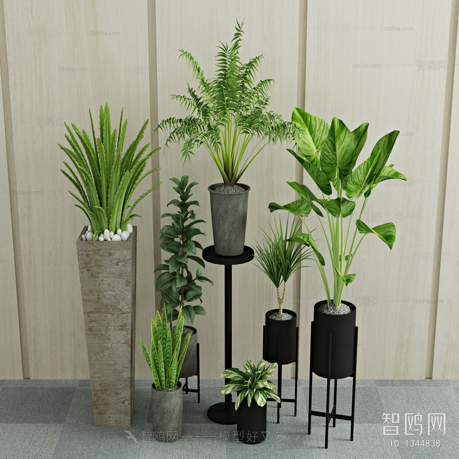 Modern Potted Green Plant