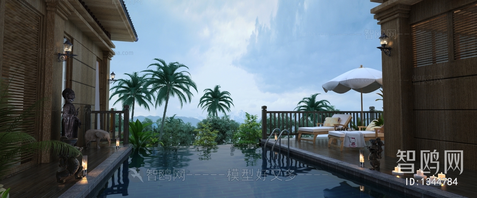 东南亚度假酒店游泳池