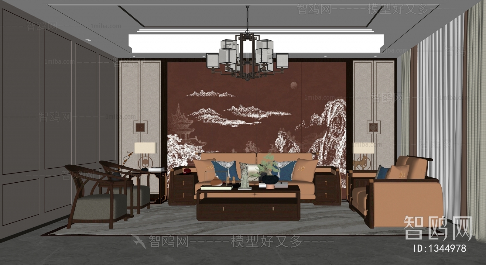 New Chinese Style A Living Room