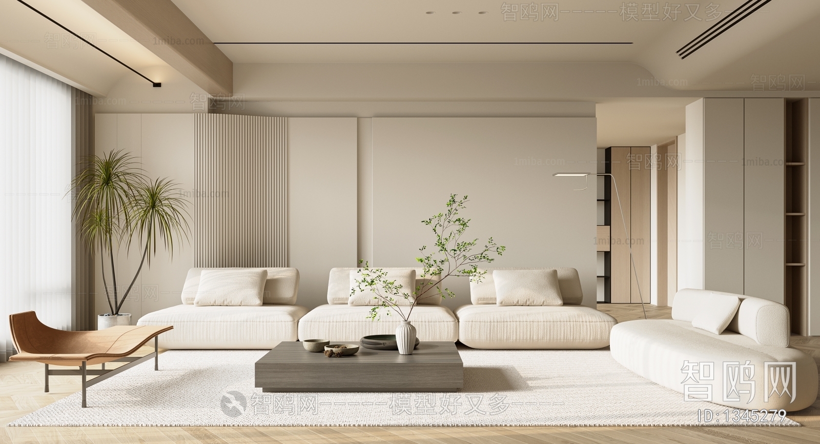 Modern Wabi-sabi Style A Living Room