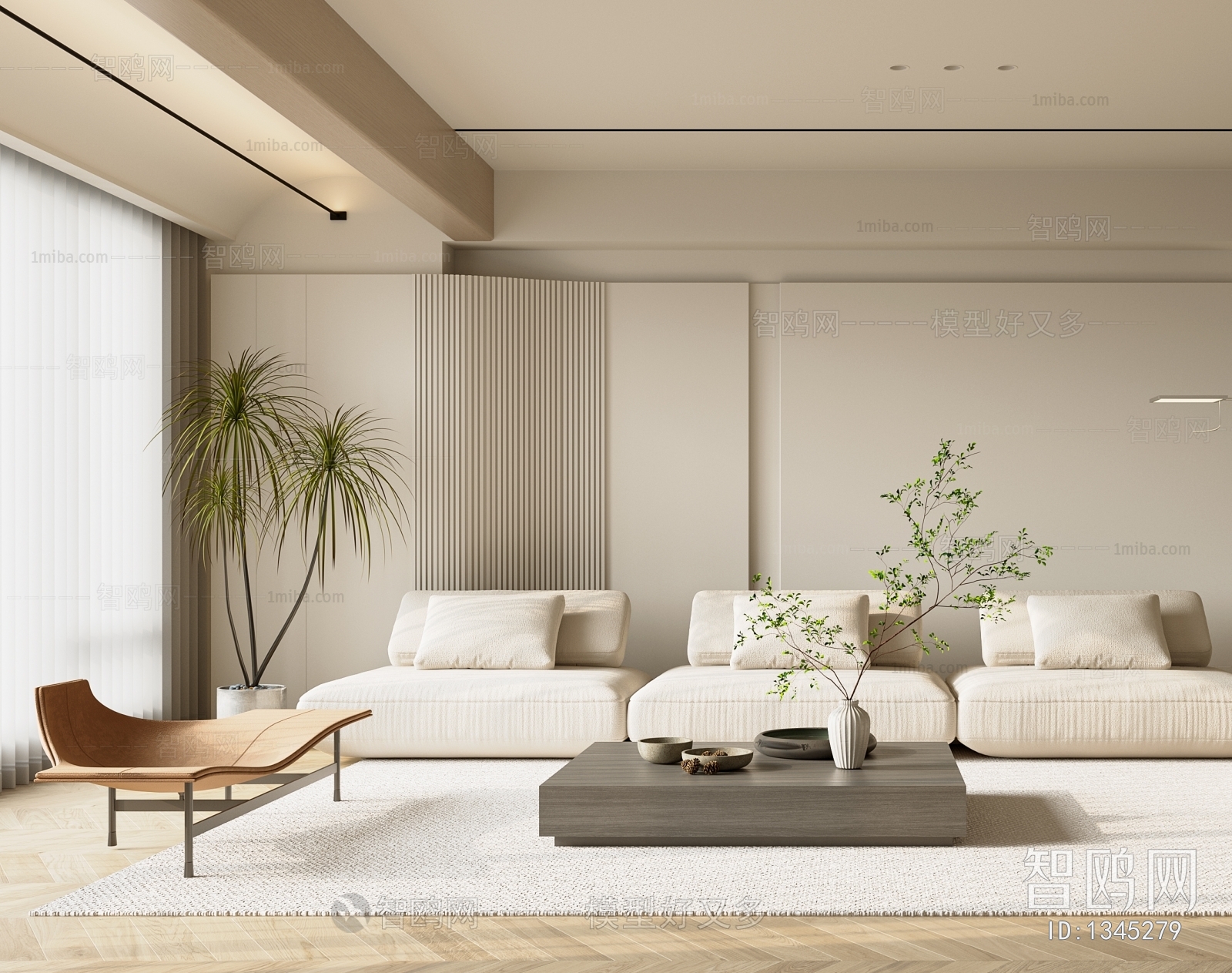 Modern Wabi-sabi Style A Living Room