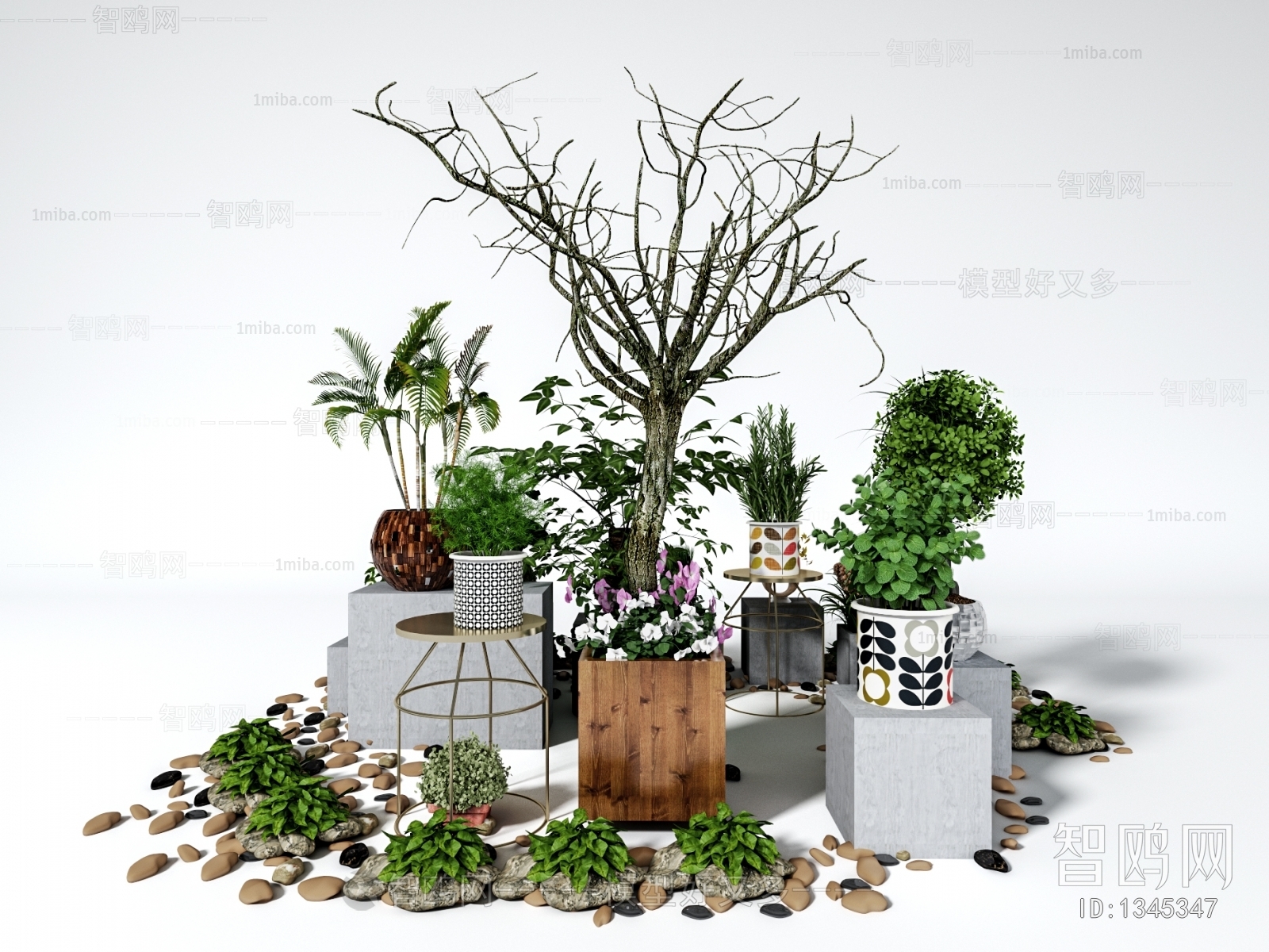 Modern Potted Green Plant