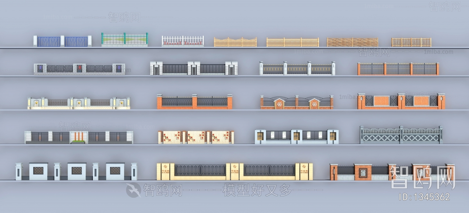 新中式,围墙栏杆组合