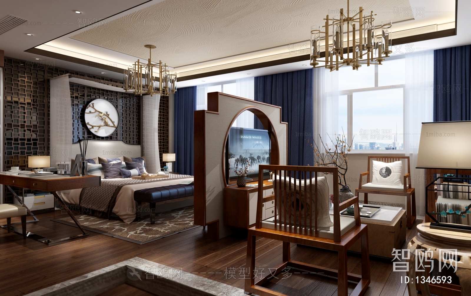 New Chinese Style Bedroom