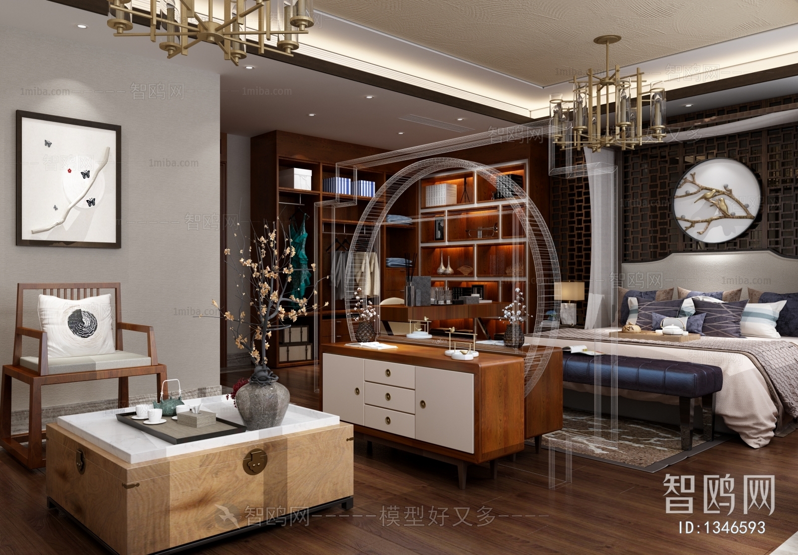 New Chinese Style Bedroom