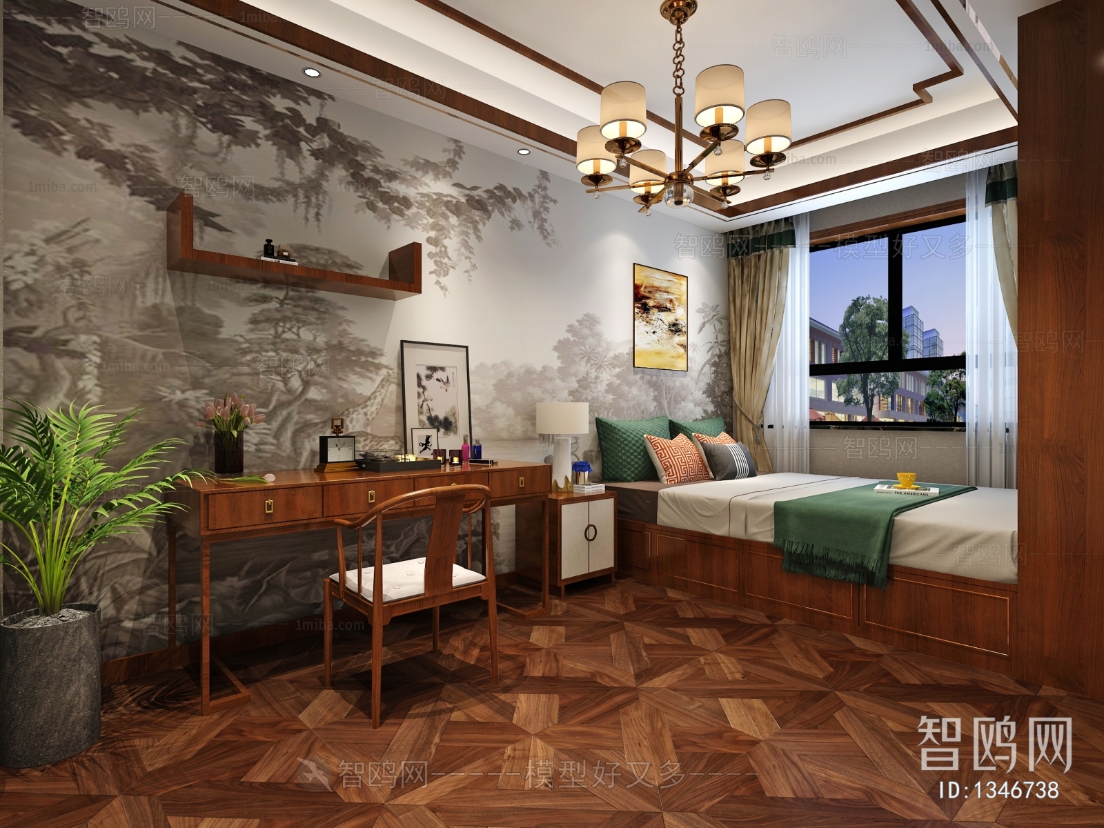 New Chinese Style Bedroom