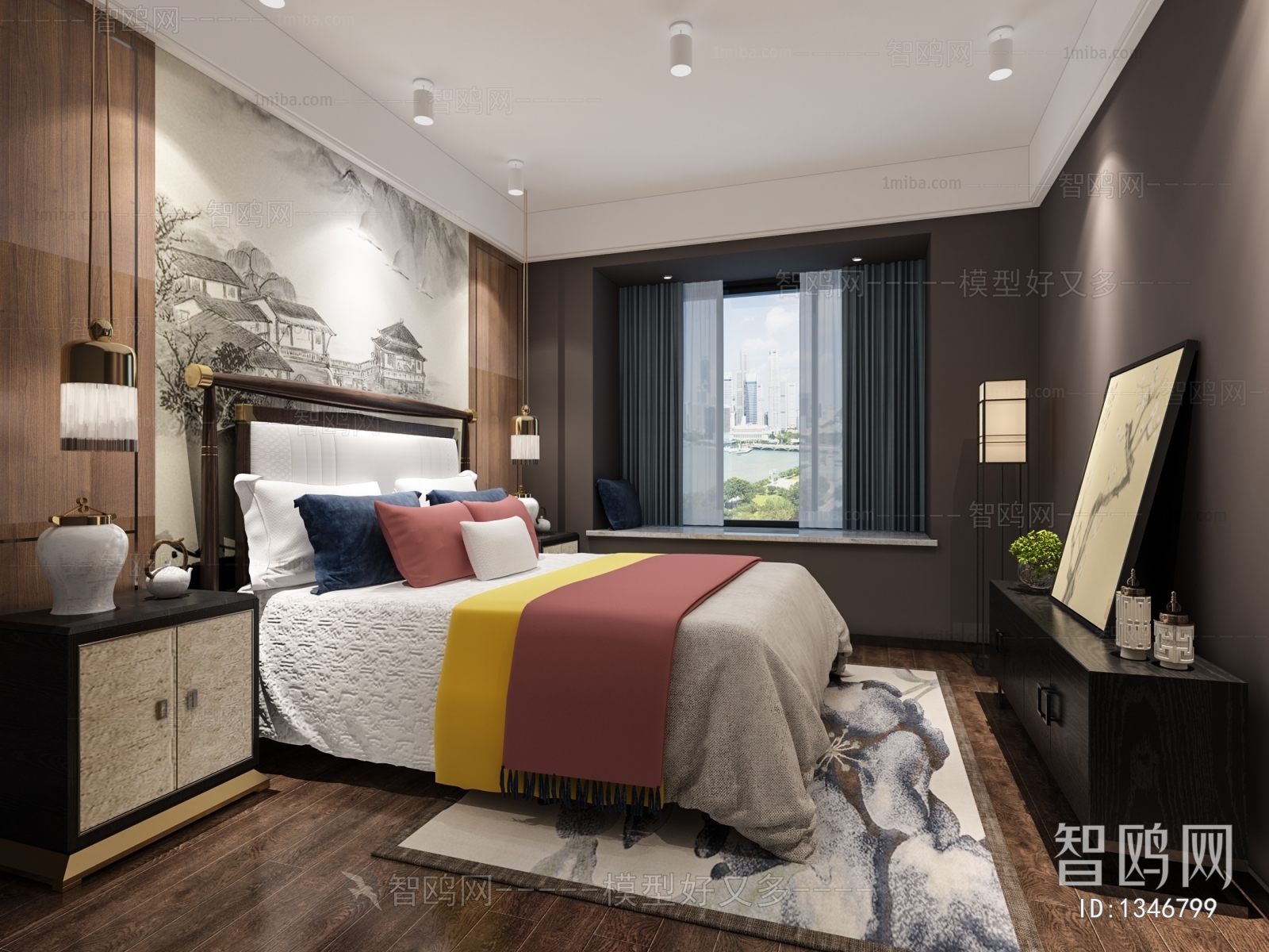 New Chinese Style Bedroom