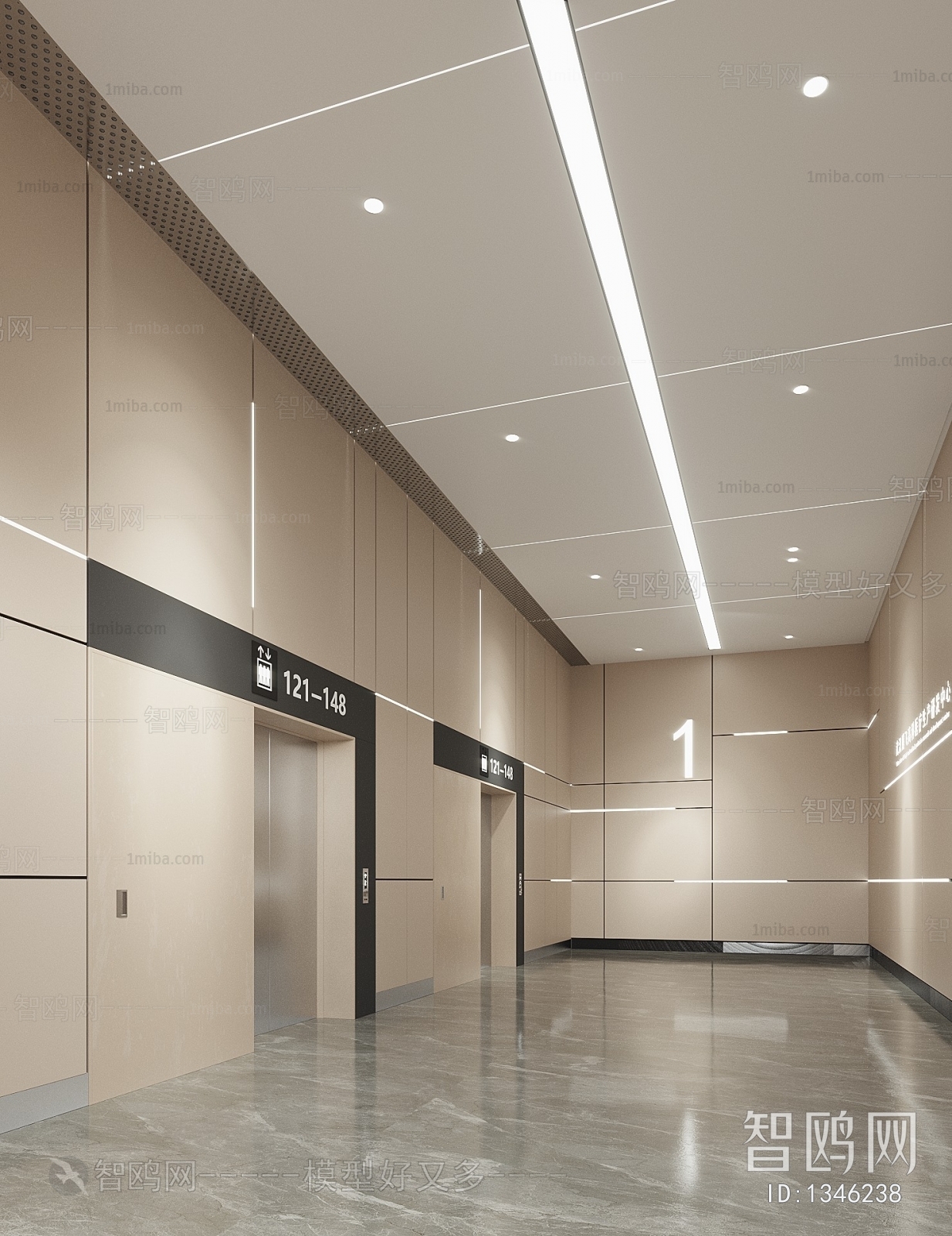 Modern Office Elevator Hall