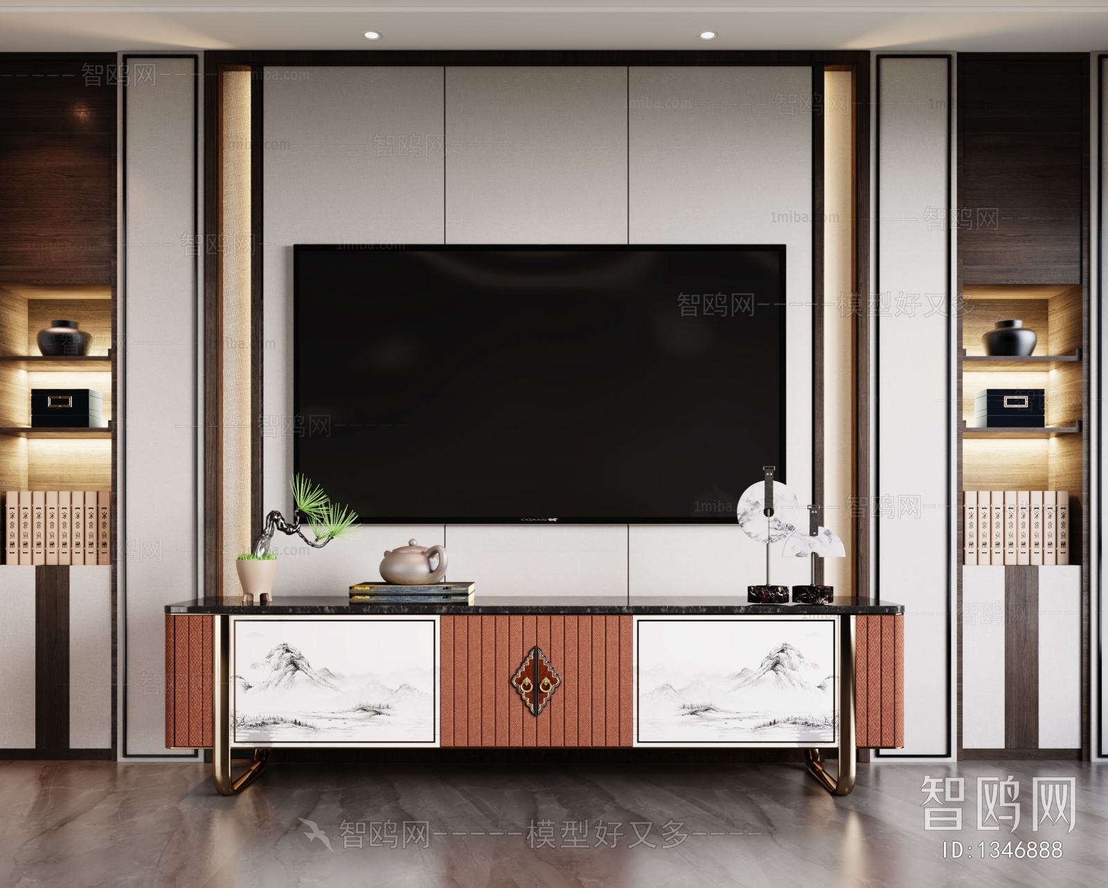 New Chinese Style TV Cabinet