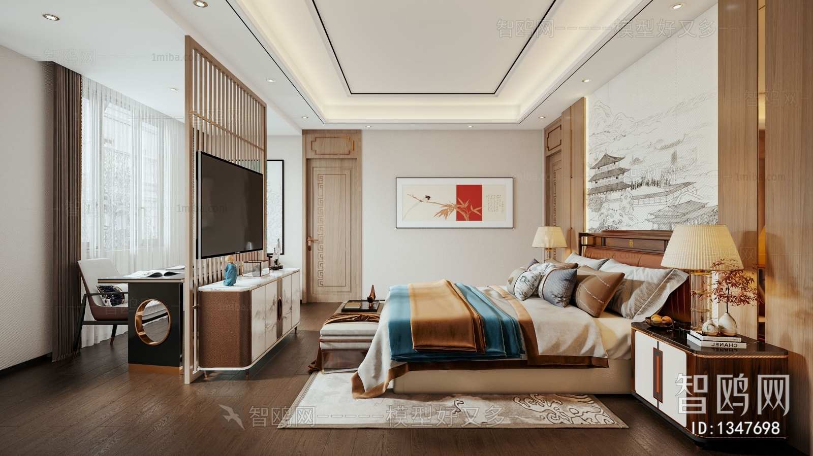 New Chinese Style Bedroom