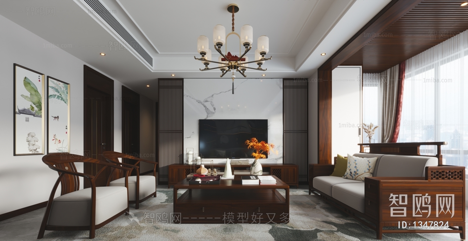 New Chinese Style A Living Room