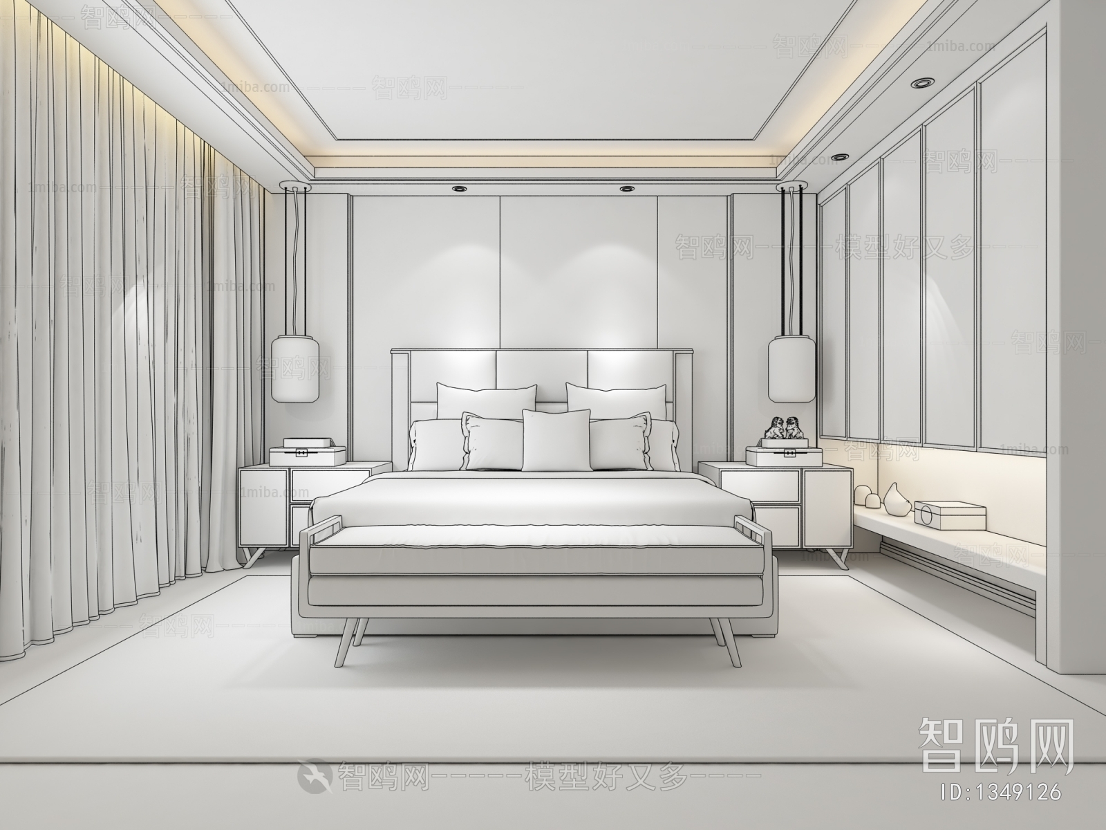 New Chinese Style Bedroom