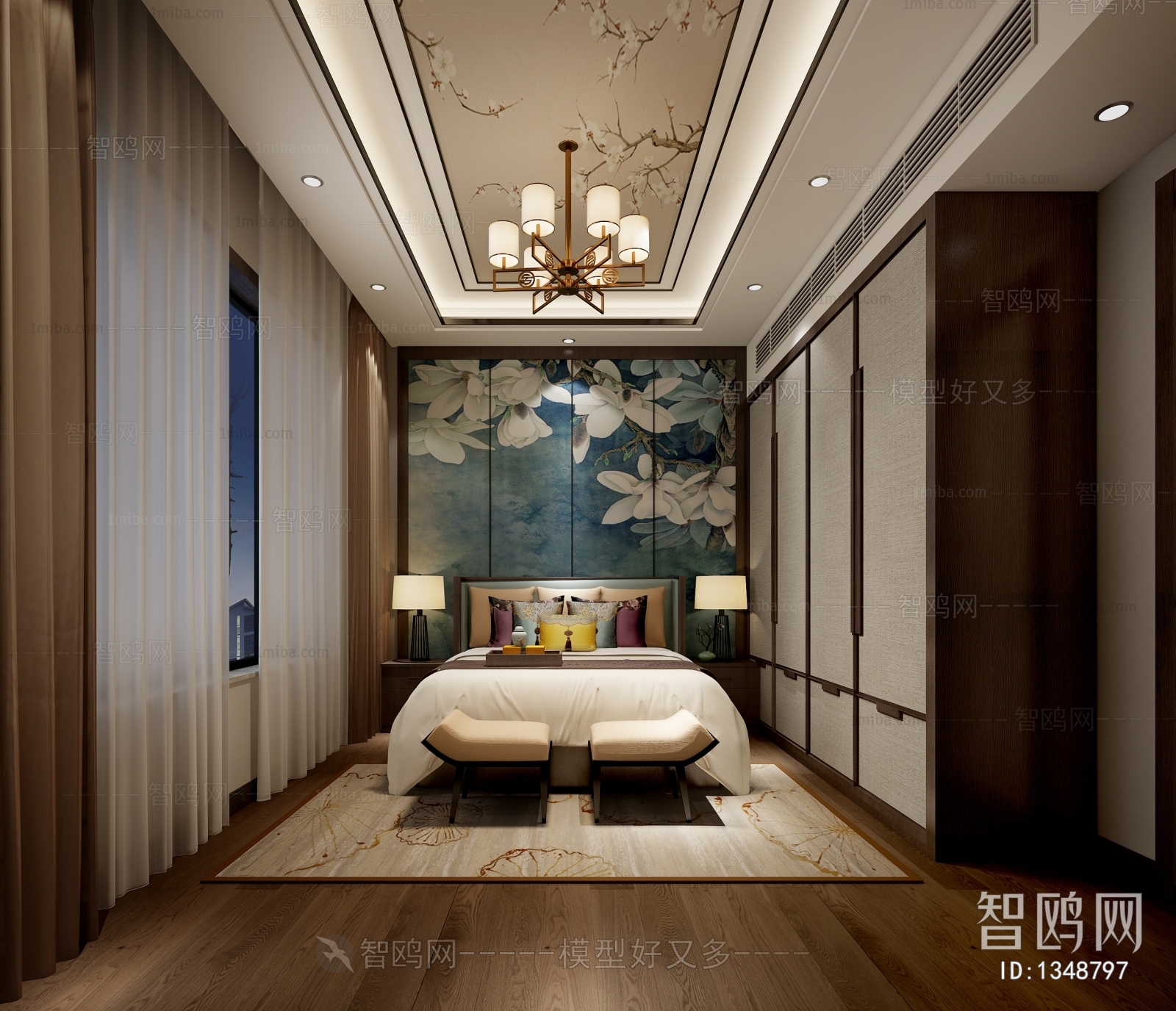 New Chinese Style Bedroom