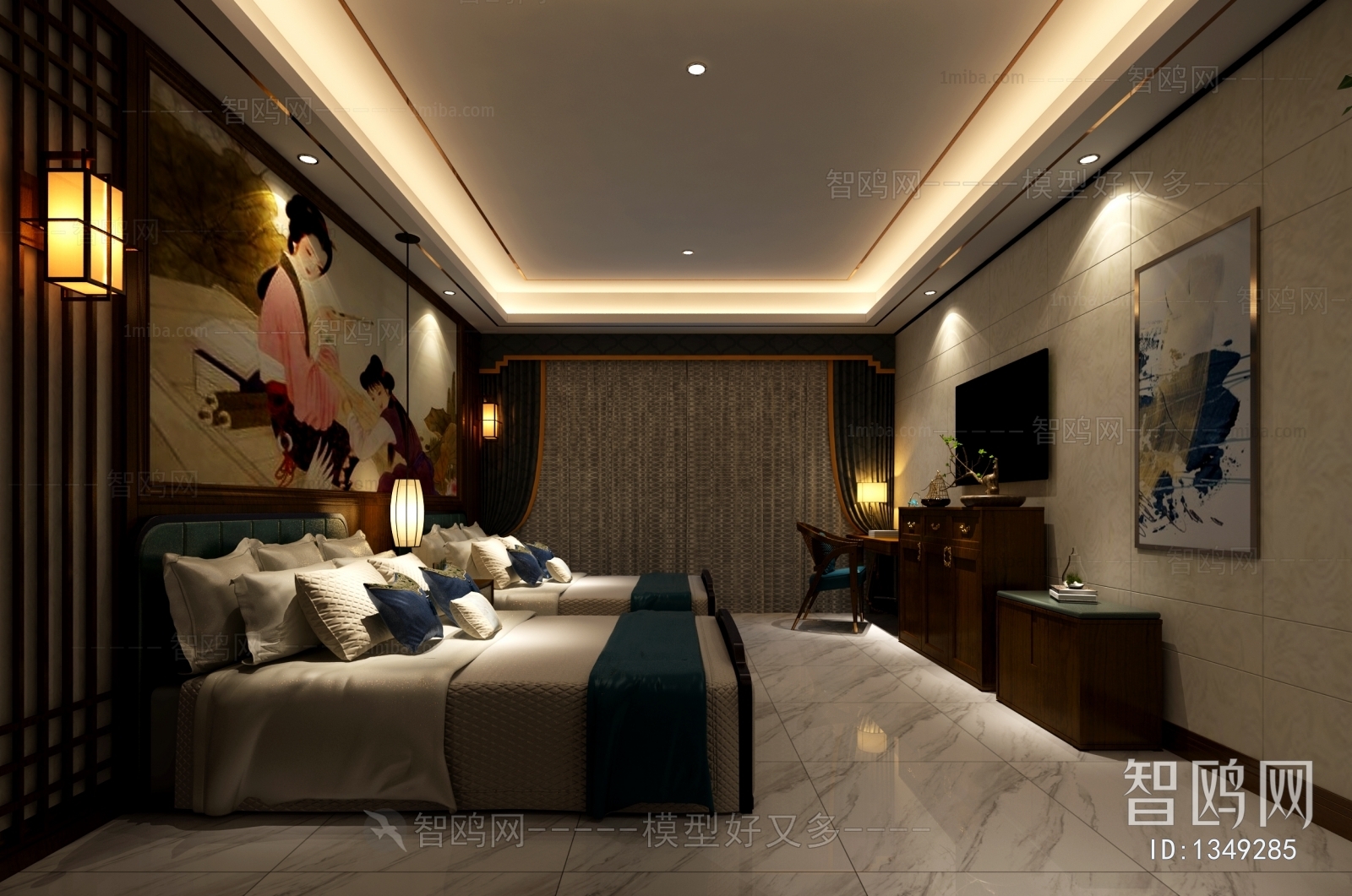 New Chinese Style Bedroom