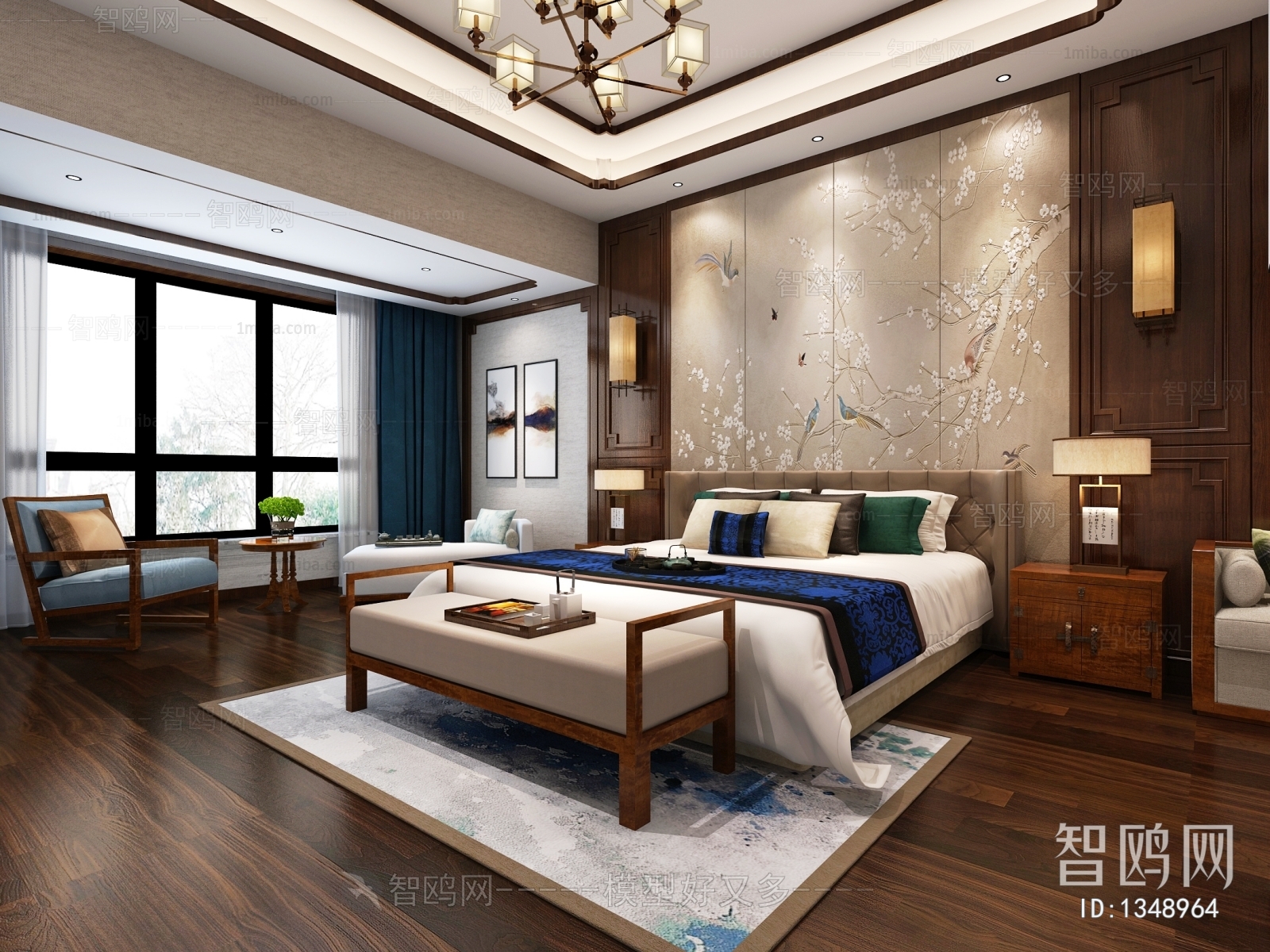 New Chinese Style Bedroom