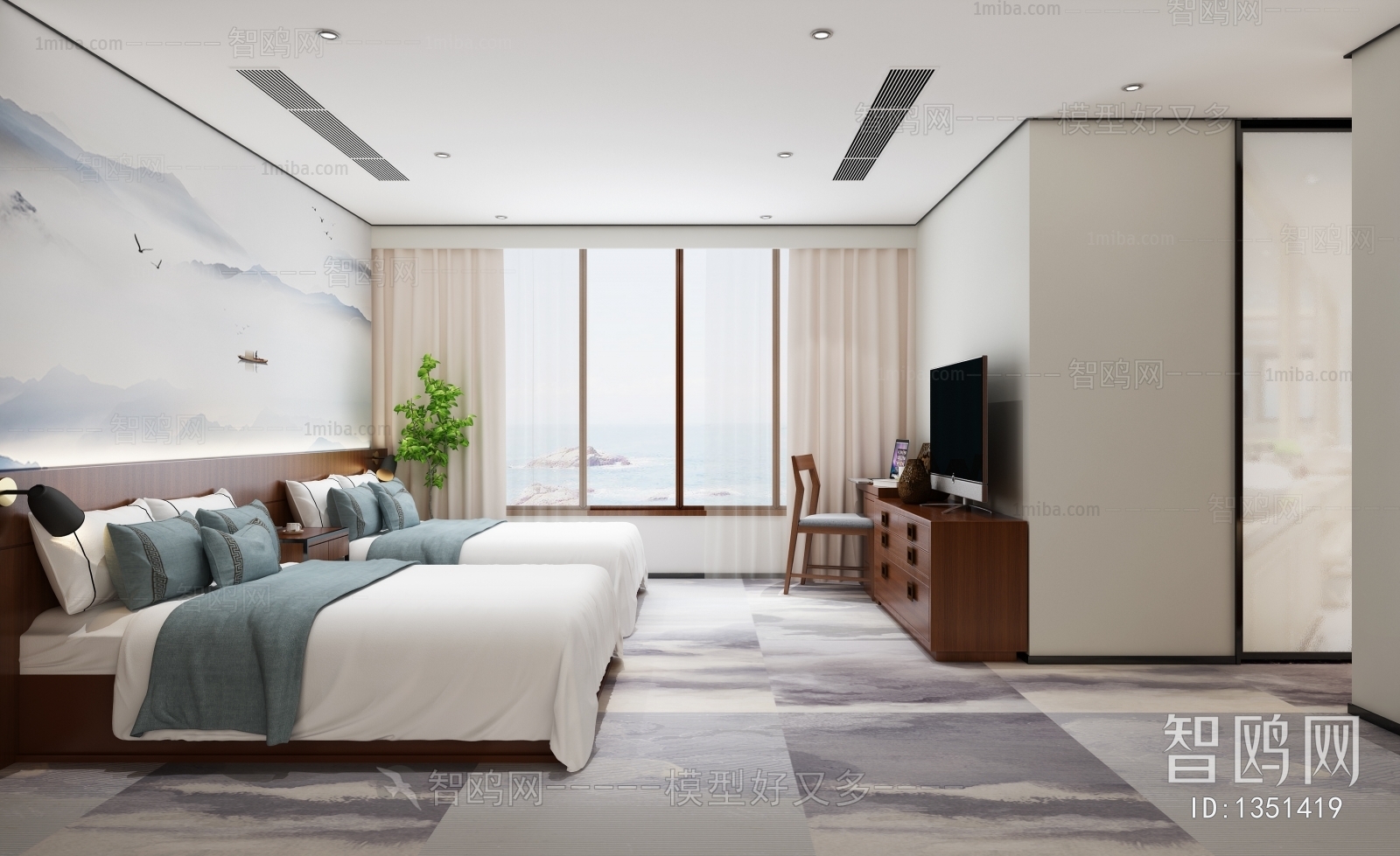 New Chinese Style Bedroom