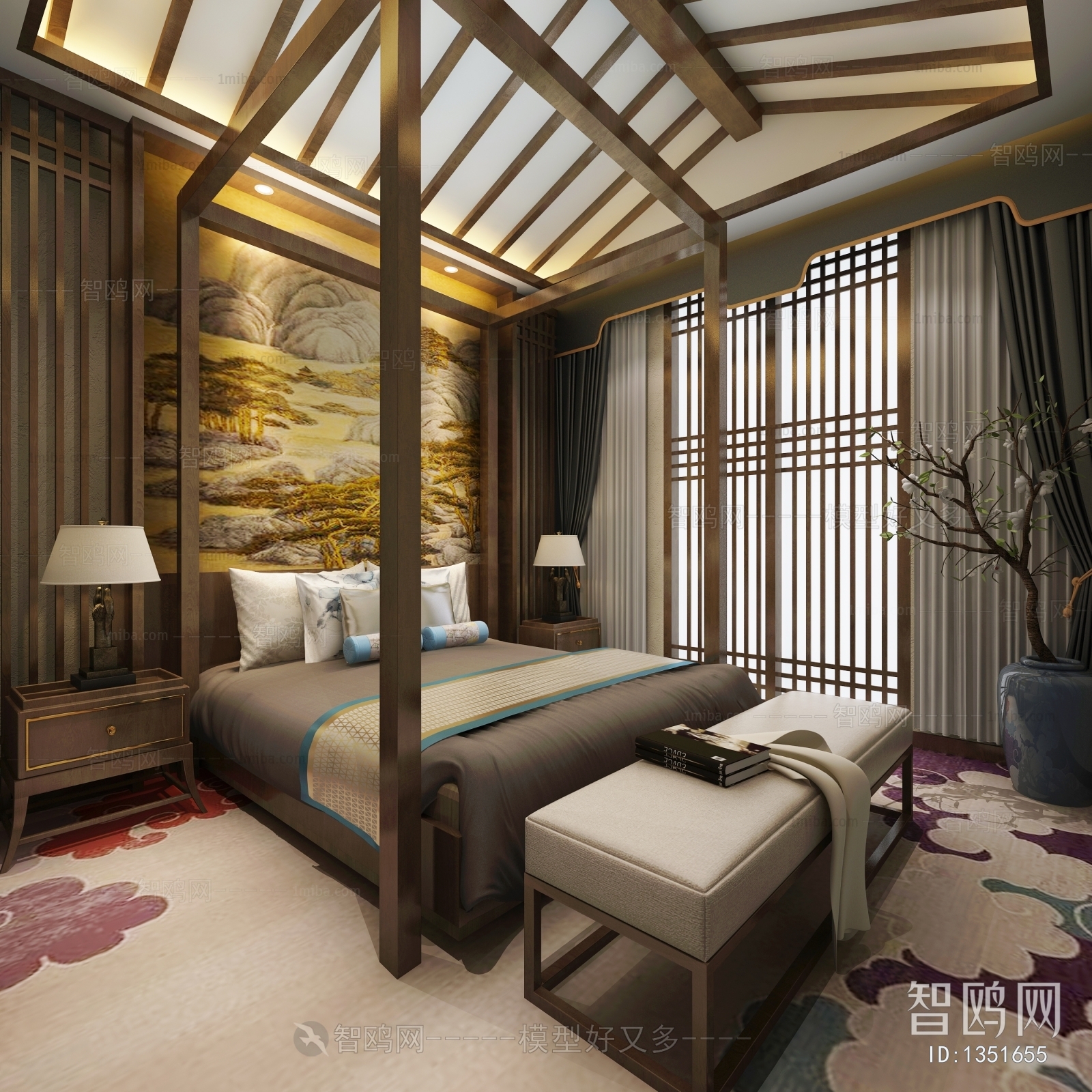 New Chinese Style Bedroom