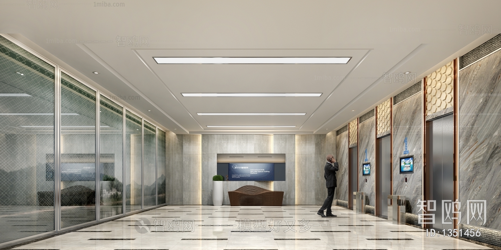 Modern Office Elevator Hall