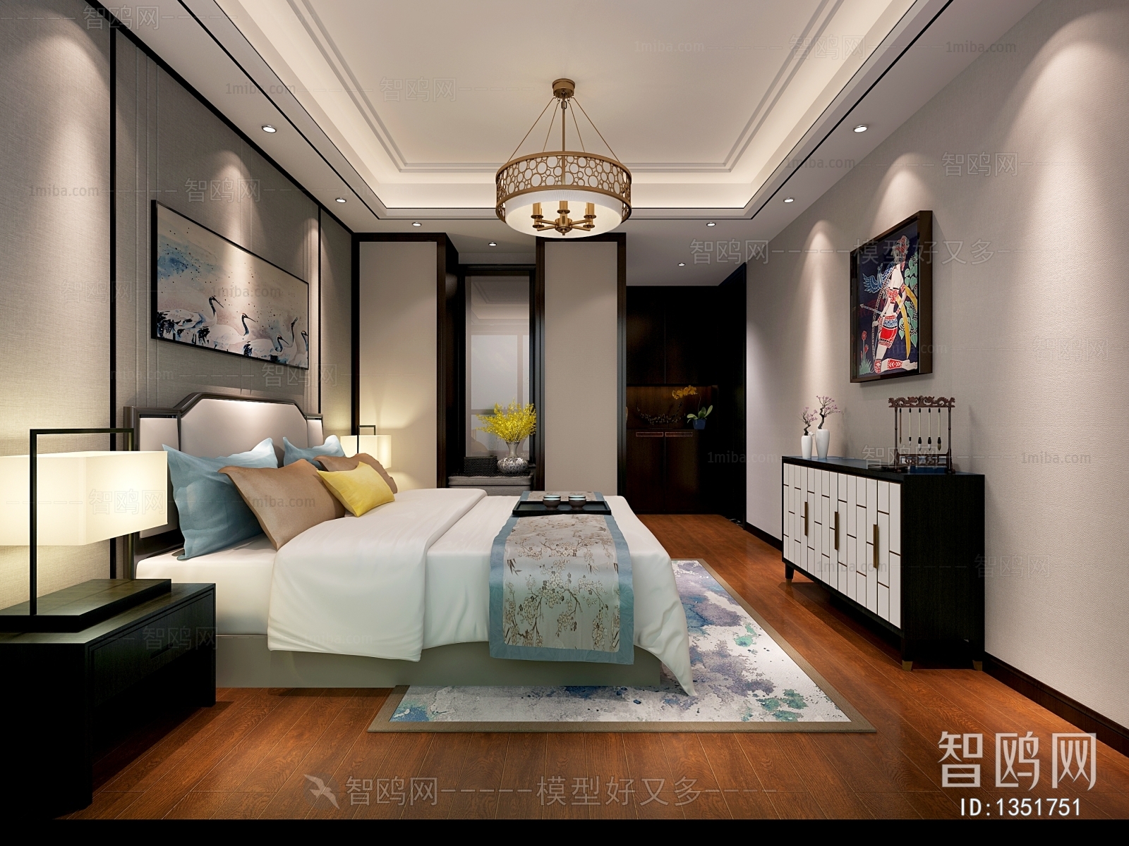 New Chinese Style Bedroom