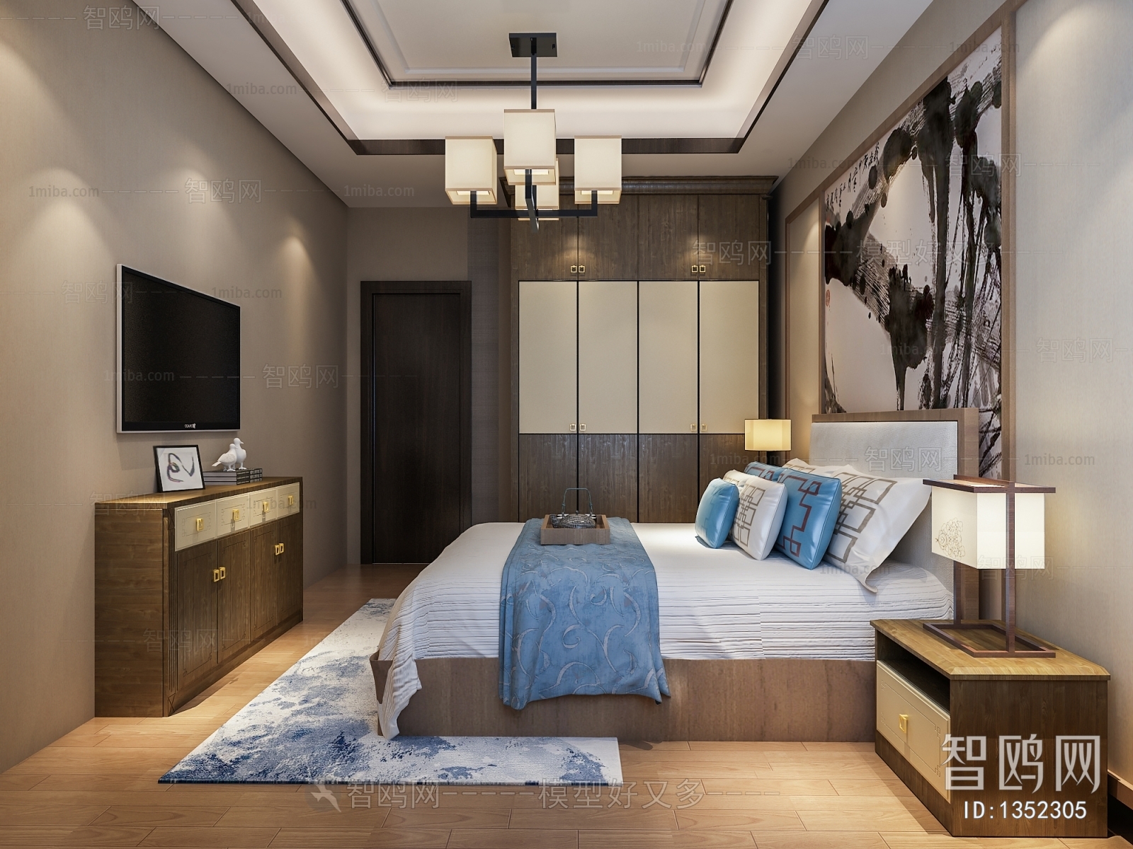 New Chinese Style Bedroom