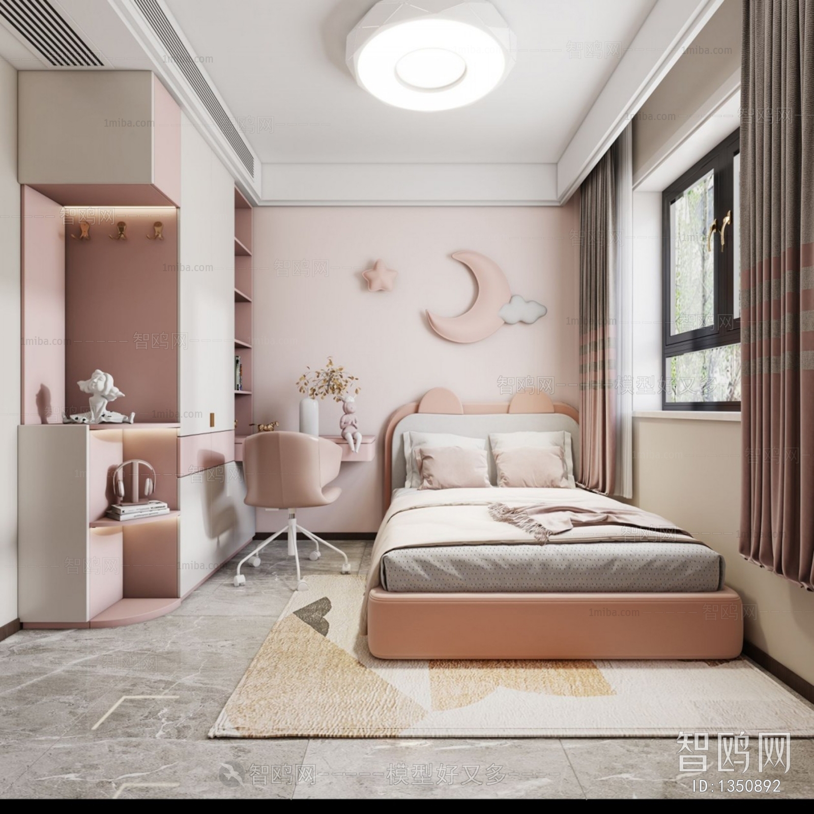 Modern Girl's Room Daughter's Room 3D Model Download - Model ID ...