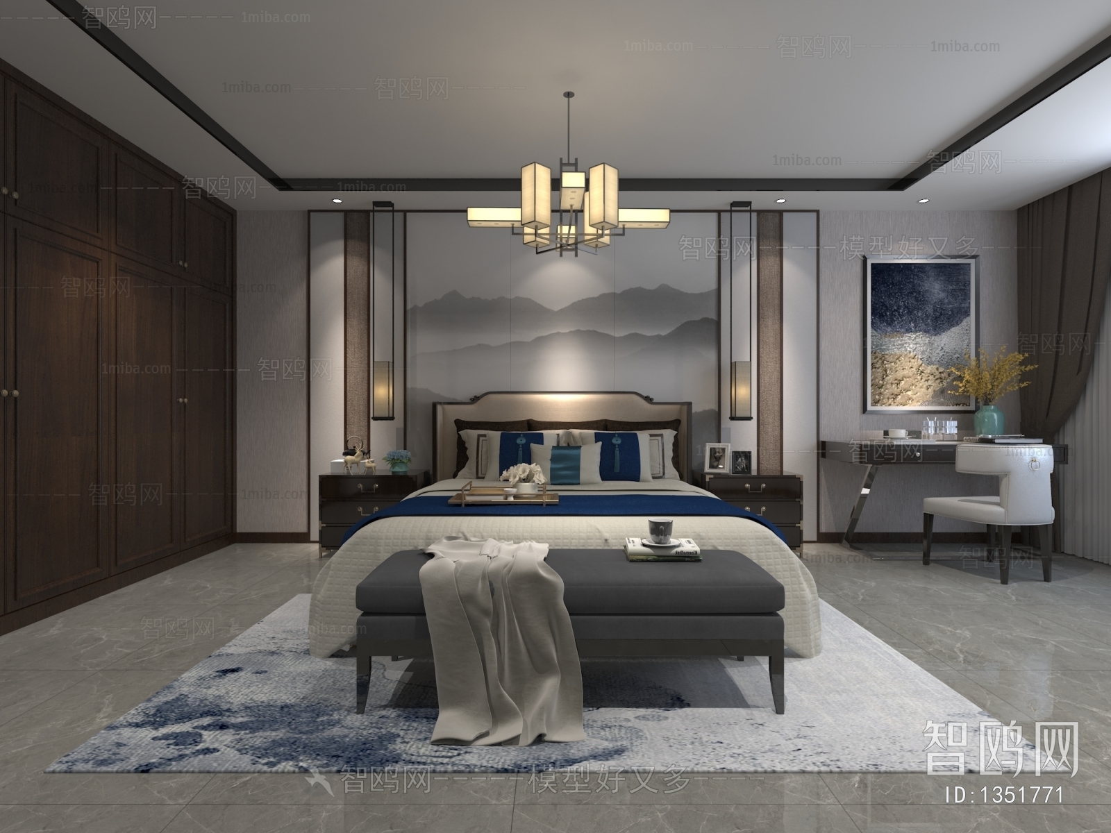 New Chinese Style Bedroom