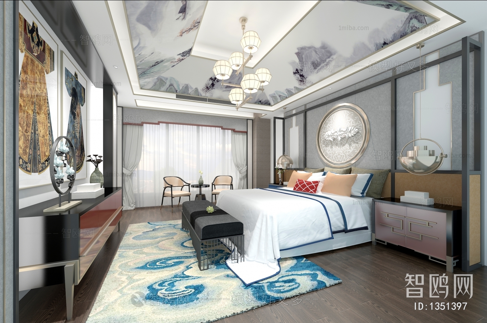 New Chinese Style Bedroom