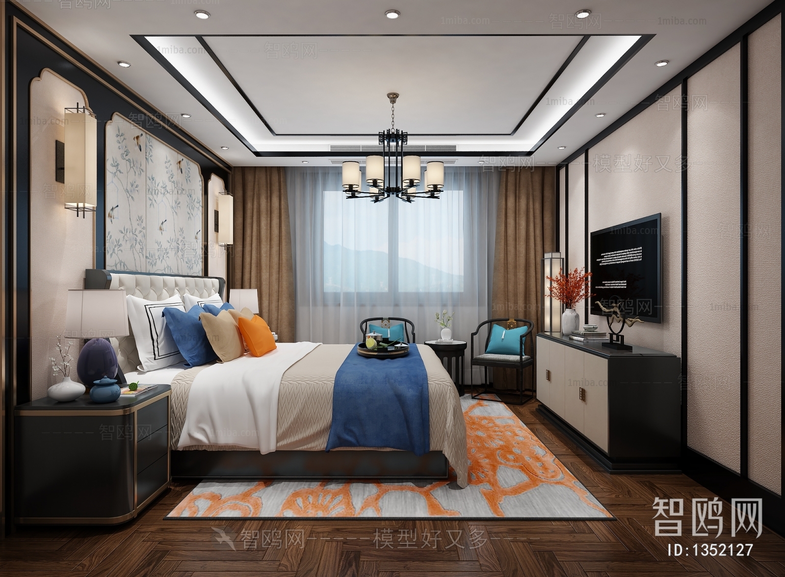 New Chinese Style Bedroom