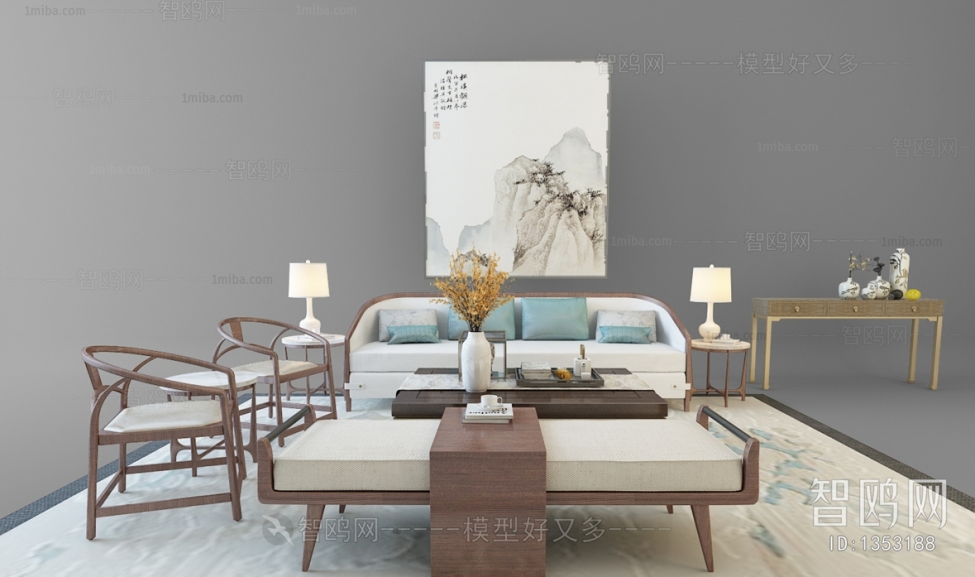 New Chinese Style Sofa Combination