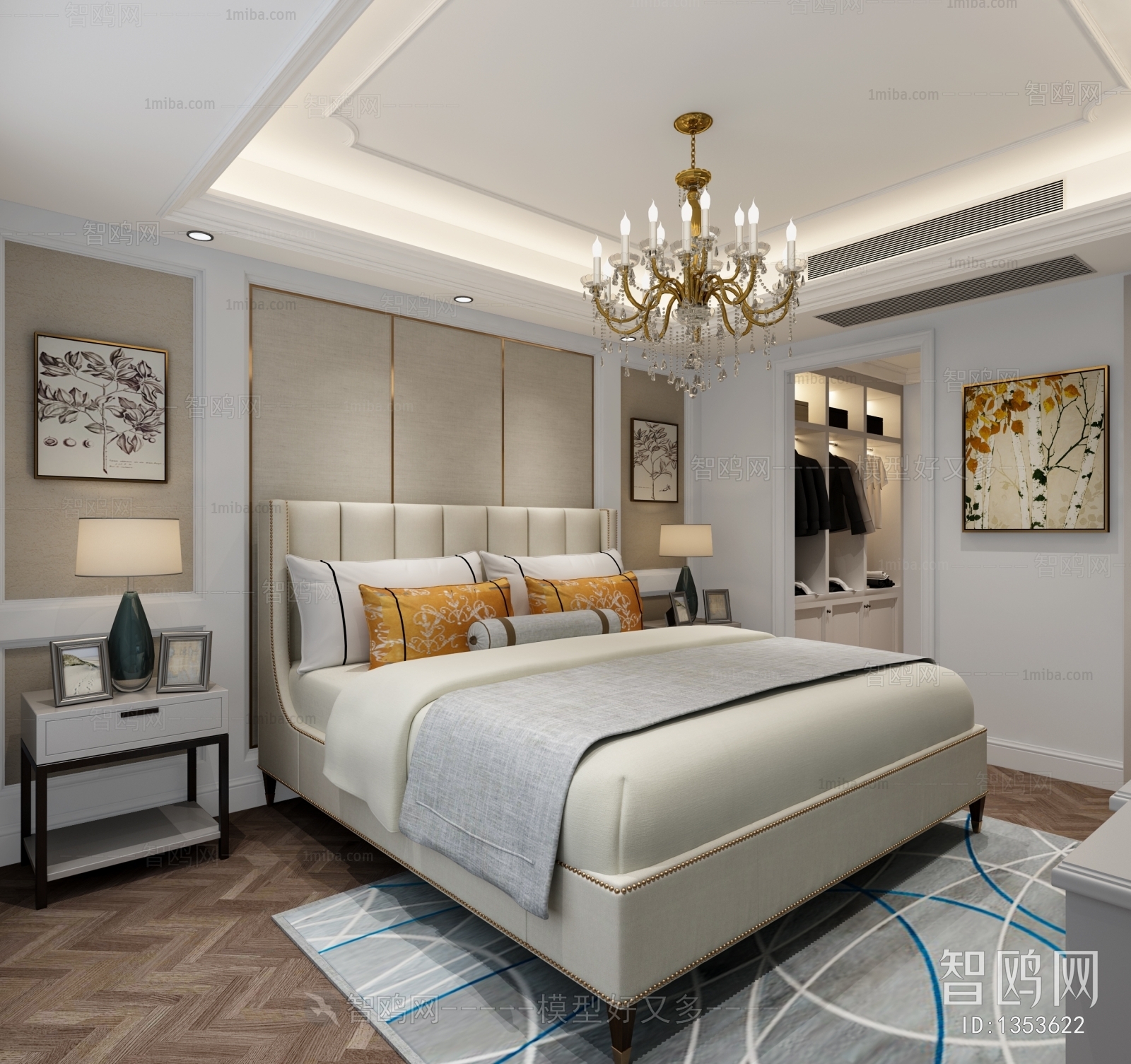 Simple European Style Bedroom