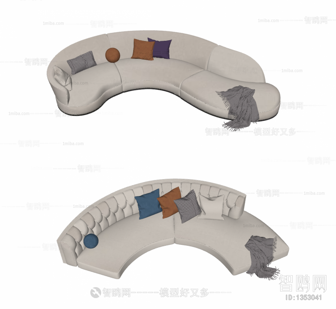 现代圆弧沙发