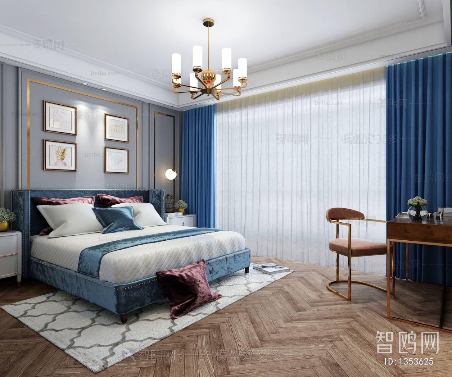 Simple European Style Bedroom