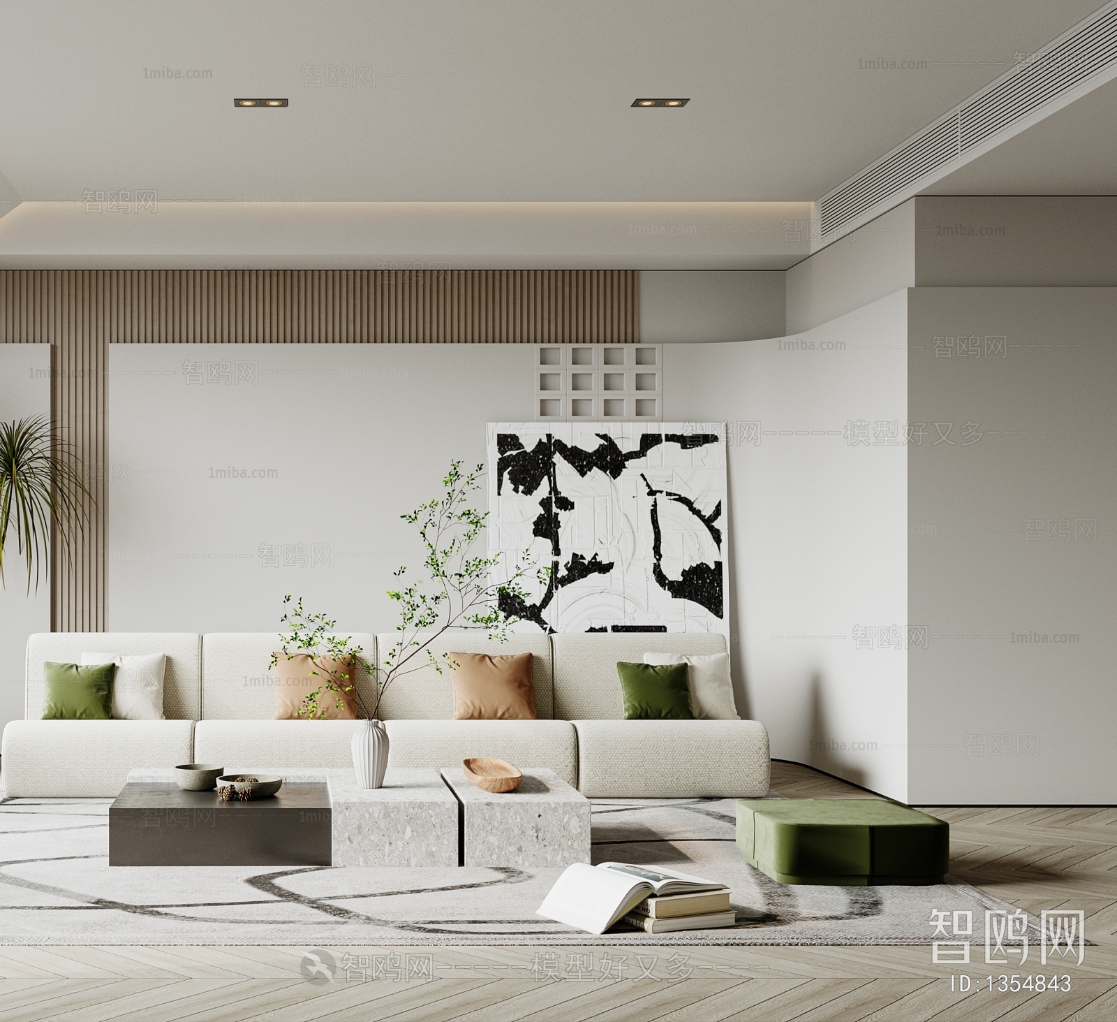 Modern Wabi-sabi Style A Living Room